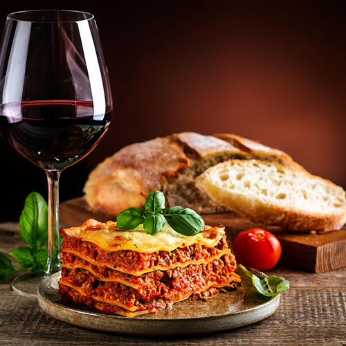 Red Wine Paired with Lasagna