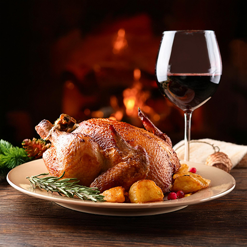 Red Wine Paired with Roast Chicken