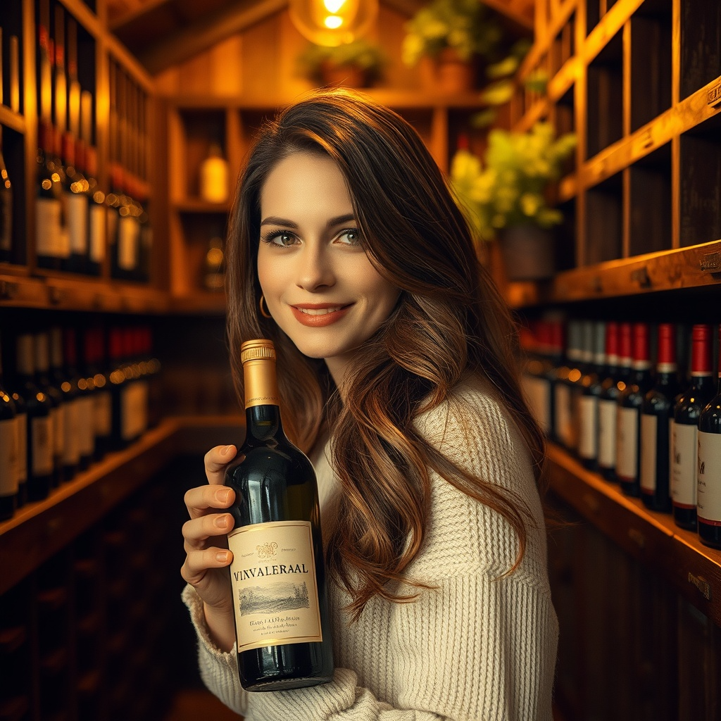 Woman in Wine Cellar
